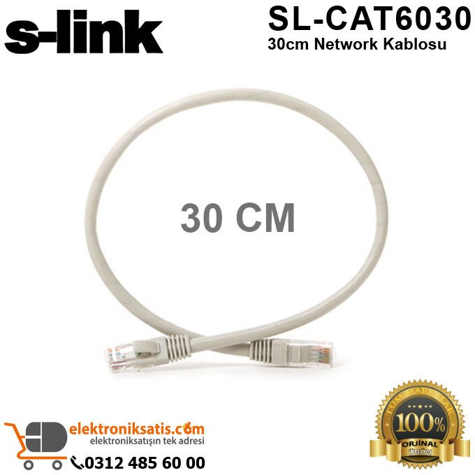 S-Link SL-CAT6030 30cm Network Kablosu