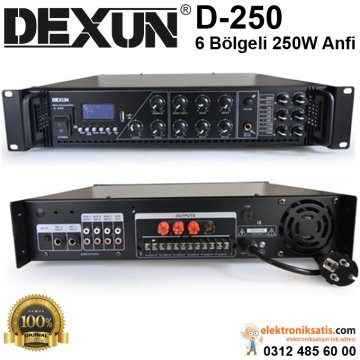 Dexun D-250 6 Bölgeli Anfi 250 Watt 100 Volt Trafolu