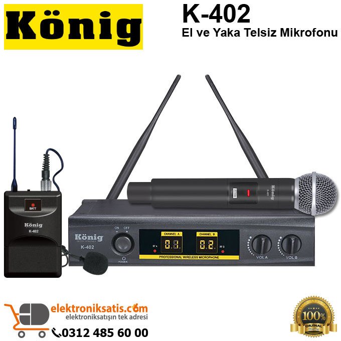 König K-402 El ve Yaka Telsiz Mikrofonu