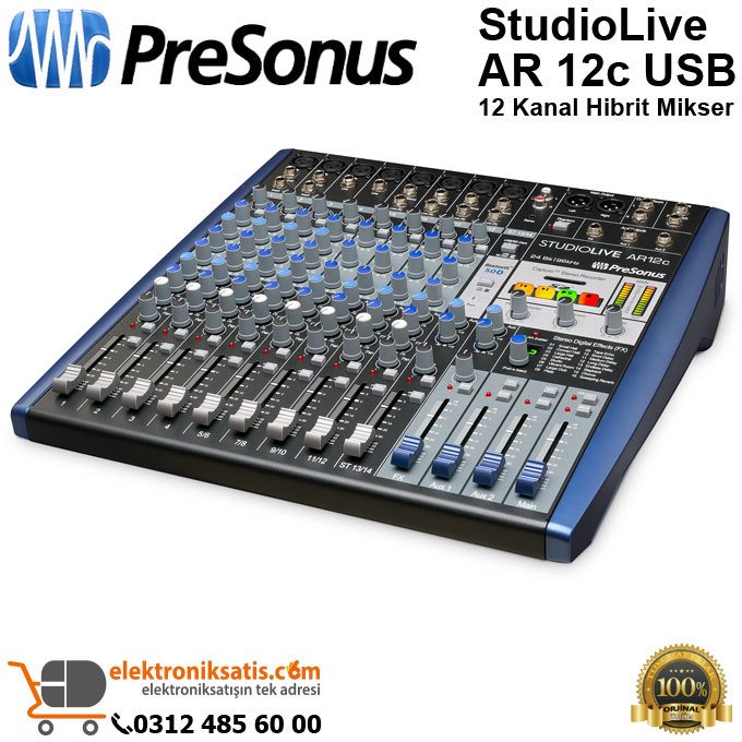 PRESONUS StudioLive AR 12c USB 12 Kanal Hibrit Mikser