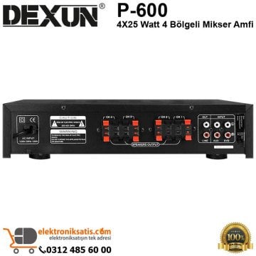 Dexun PA-600 4X25 Watt 4 Bölgeli Mikser Amfi