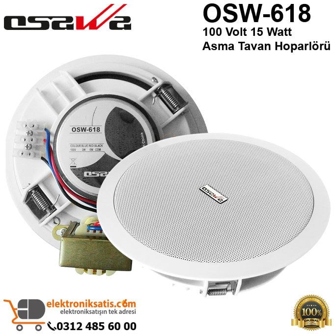 OSAWA OSW-618 100V 15 Watt Asma Tavan Hoparlörü