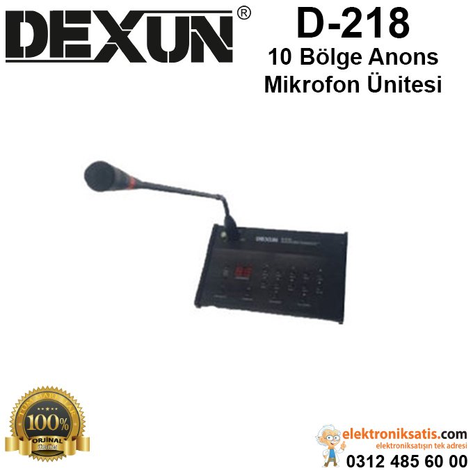 Dexun D-218 10 Bölge Anons Mikrofon Ünitesi