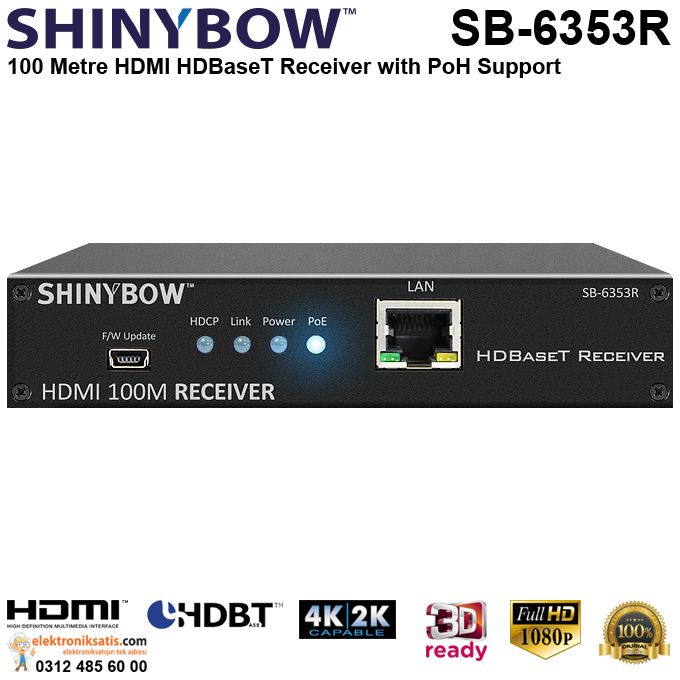 Shinybow SB-6353R HDMI HDBaseT Extender Receiver with PoH Support
