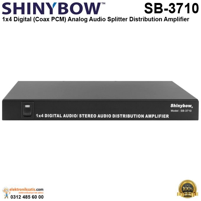 Shinybow SB-3710 1x4 Digital (Coax PCM) Analog Audio Splitter Distribution Amplifier