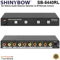 Shinybow SB-5440RL 4x1 Stereo Audio Selector Switcher w/ IR Remote Control