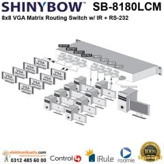 Shinybow SB-8180LCM 8x8 VGA Matrix Routing Switch w/ IR + RS-232
