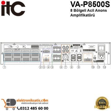 ITC VA-P8500S 8 Bölgeli Acil Anons Amplifikatörü