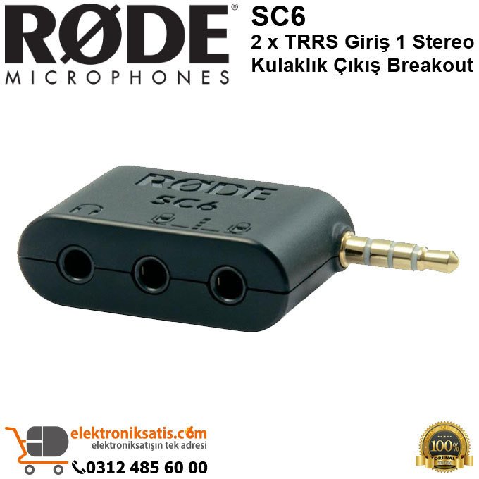 RODE SC6 2 x TRRS Giriş 1 Stereo Kulaklık Çıkış Breakout