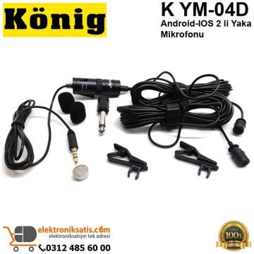 König K YM-04D Android-IOS 2 li Yaka Mikrofonu