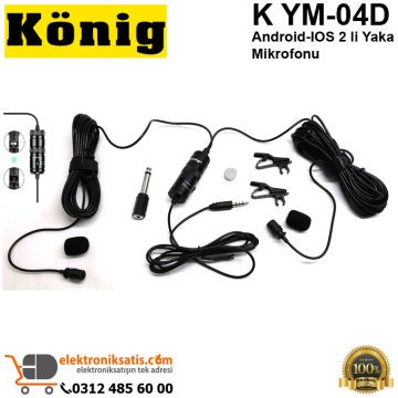 König K YM-04D Android-IOS 2 li Yaka Mikrofonu