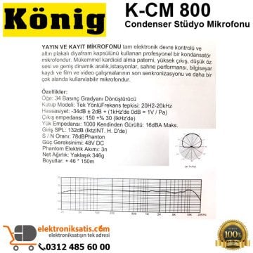 König K-CM 800 Condenser Stüdyo Mikrofonu