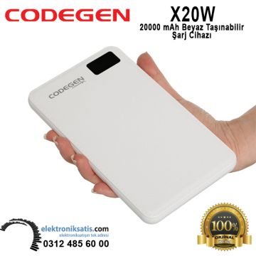 Codegen X20W 20000 mAh Beyaz Taşınabilir Şarj Cihazı