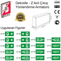 Arsel Dekolite-Z Tek Yönlü Acil Çıkış Yönlendirme Armatürü 75x400x180 mm