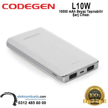 Codegen L10W 10000 mAh Beyaz Taşınabilir Şarj Cihazı