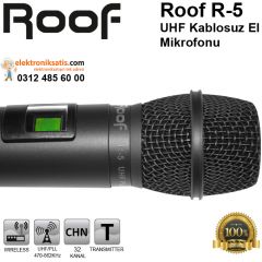 Roof R-5 UHF Kablosuz El Mikrofonu Siyah