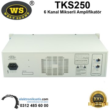 West Sound TKS 250 6 Kanal 250 Watt Mikserli Amplifikatör