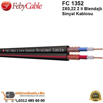 Feby Cable FC 1352 2X022 2 li Blendajlı Sinyal Kablosu