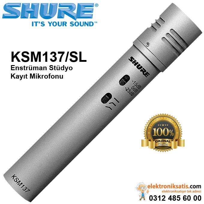 Shure KSM137/SL Enstrüman Stüdyo Kayıt Mikrofonu