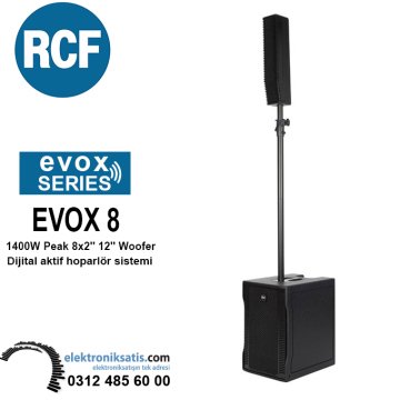 RCF EVOX 8 1400W Peak 8x2'' 12'' Woofer Dijital aktif hoparlör sistemi