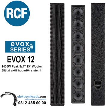 RCF EVOX 12 1400W Peak 8x4'' 15'' Woofer Dijital aktif hoparlör sistemi