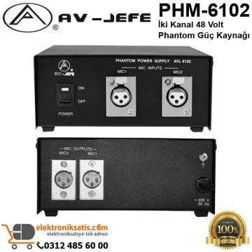 AV-JEFE PHM-6102 İki Kanal 48 Volt Phantom Güç Kaynağı