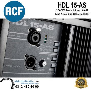 RCF HDL 15-AS 2000 W 15 inç, Aktif Subbass Line Array Hoparlör