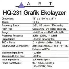 Art HQ-231 31 Band Grafik Ekolayzer