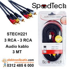 SpeedTech Stech221 3 RCA Audio Kablo 3 Metre