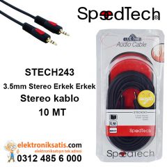 SpeedTech Stech243 3.5MM Stereo Erkek - Erkek Kablo 10 Mt