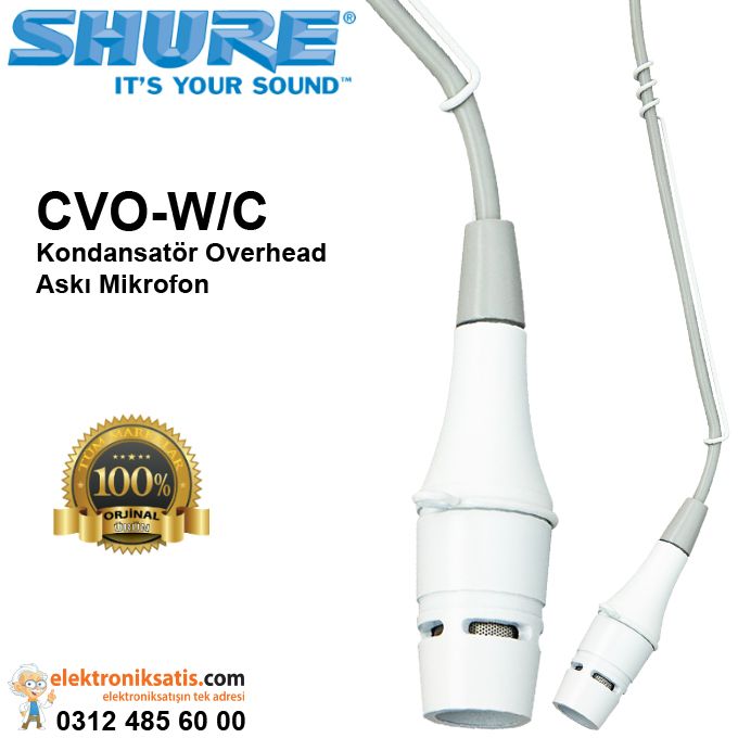 Shure CVO-W/C Kondansatör Overhead Askı Mikrofon