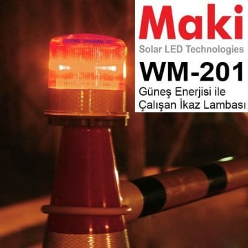 Maki WM-201 Güneş Enerjisi ile Çalışan Kirmizi ikaz Lambası