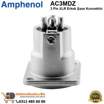 Amphenol AC3MDZ 3 Pin XLR Erkek Şase Konnektör