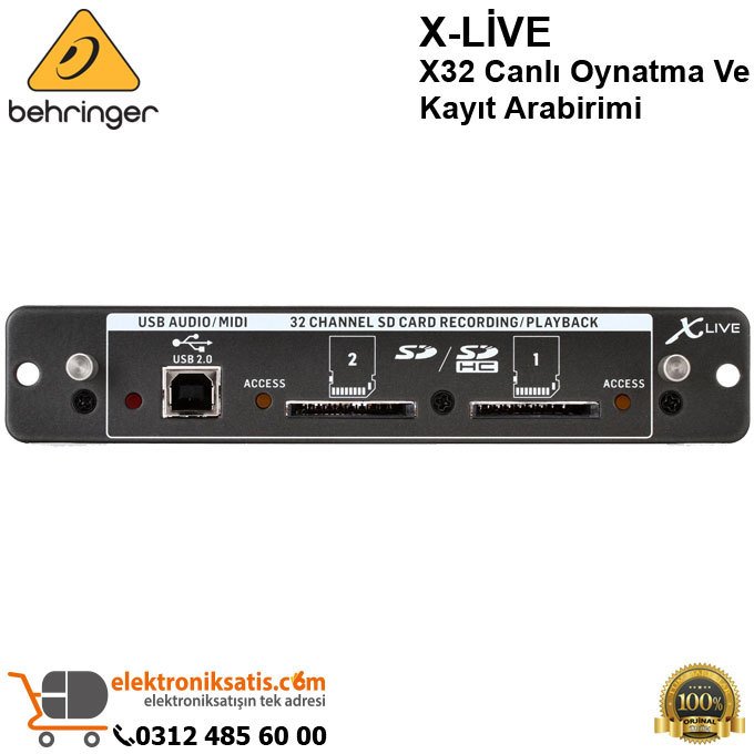 Behringer X-Live X32 Canlı Oynatma ve Kayıt Arabirimi