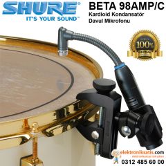Shure BETA 98AMP/C Kardioid Kondansatör Davul Mikrofonu