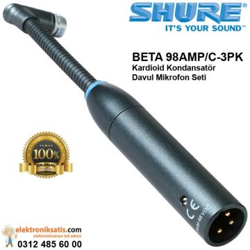 Shure BETA 98AMP/C-3PK Kardioid Kondansatör Davul Mikrofon Seti