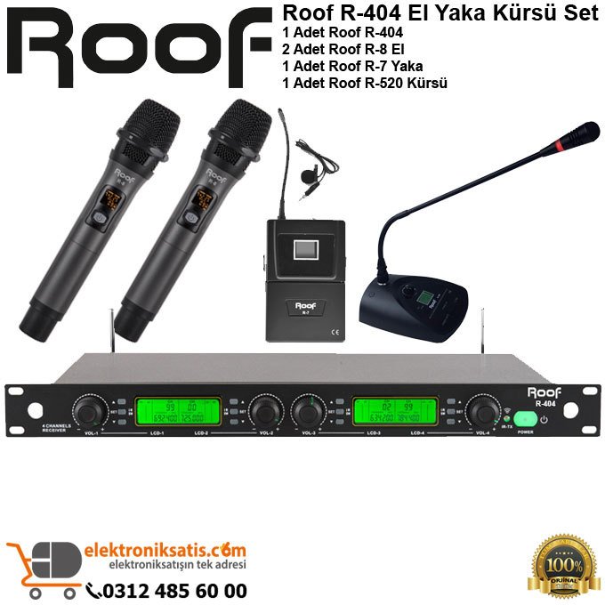 Roof R-404 El Yaka Kürsü Wireless Sistem