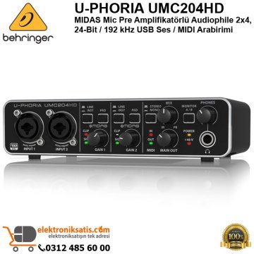 Behringer U-Phoria UMC204HD USB Ses Kartı