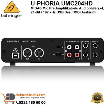 Behringer U-Phoria UMC204HD USB Ses Kartı