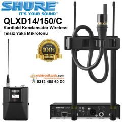 Shure QLXD14/150/C Kardioid Kondansatör Wireless Telsiz Yaka Mikrofonu