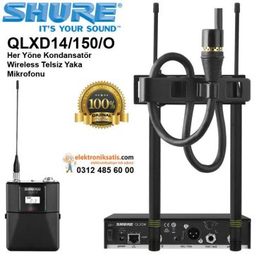 Shure QLXD14/150/O Her Yöne Kondansatör Wireless Telsiz Yaka Mikrofonu