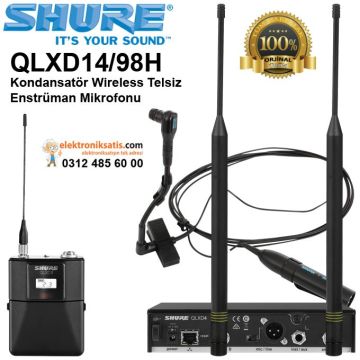 Shure QLXD14/98H Kondansatör Wireless Telsiz Enstrüman Mikrofonu