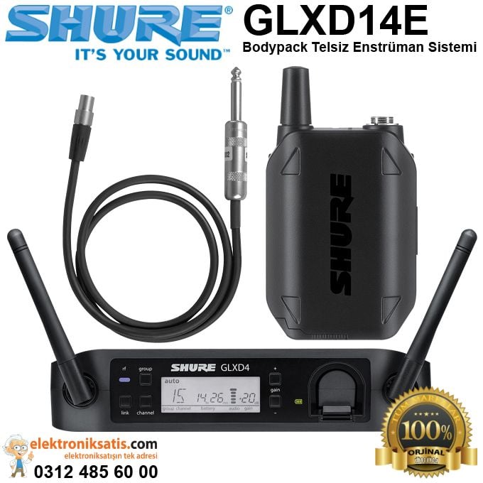 Shure GLXD14E Wireless Bodypack Telsiz Enstrüman Sistemi