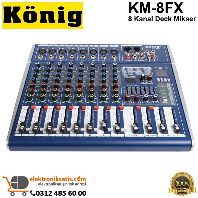 König KM-8FX 8 Kanal Deck Mikser