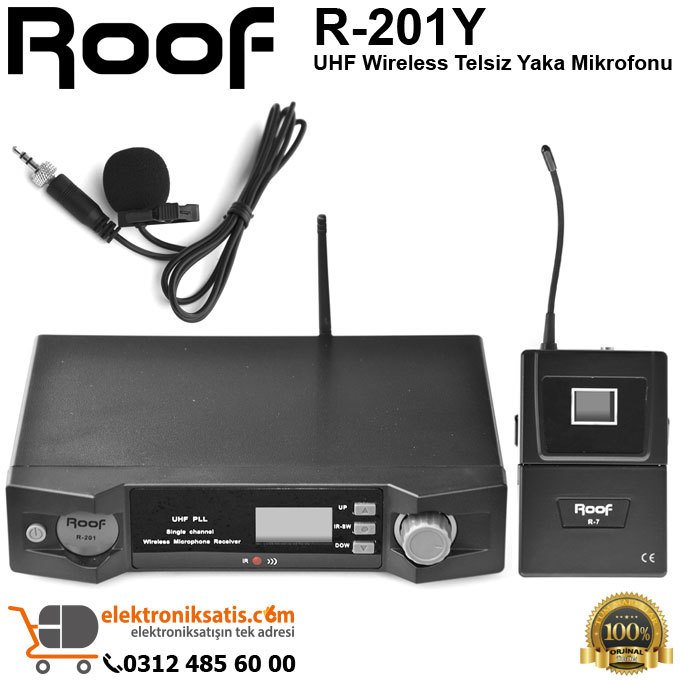 Roof R-201Y UHF Wireless Telsiz Yaka Mikrofonu