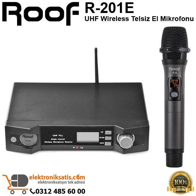 Roof R-201E UHF Wireless Telsiz El Mikrofonu