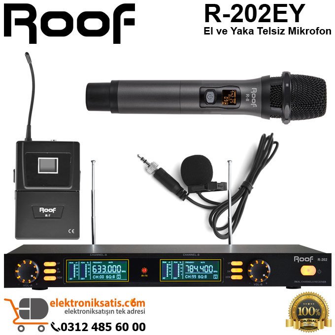 Roof R-202EY El ve Yaka Telsiz Mikrofon