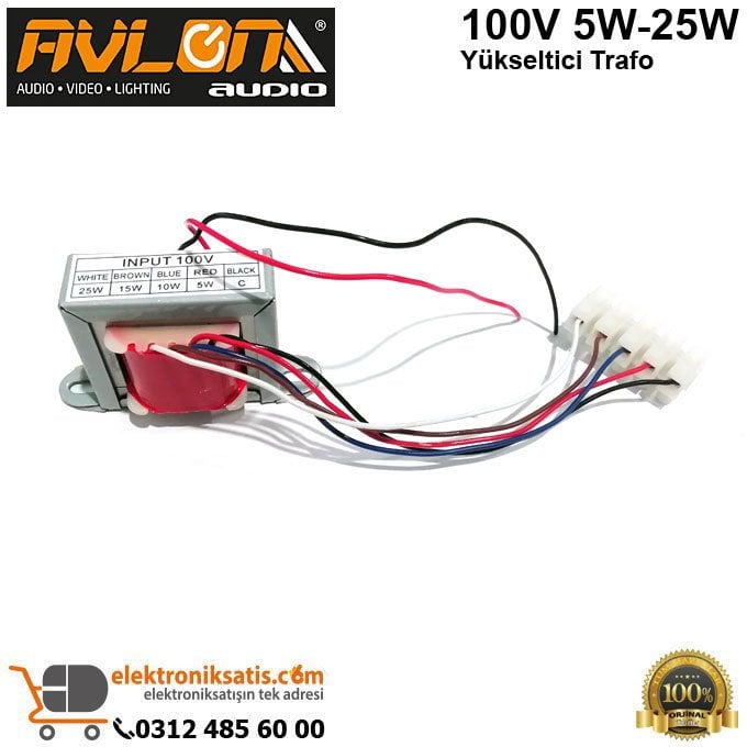 100V 5W-25W Yükseltici Trafo