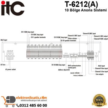 ITC T-6212(A) 10 Bölge Anons Sistemi
