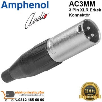 Amphenol AC3MM 3 Pin XLR Erkek Konnektör